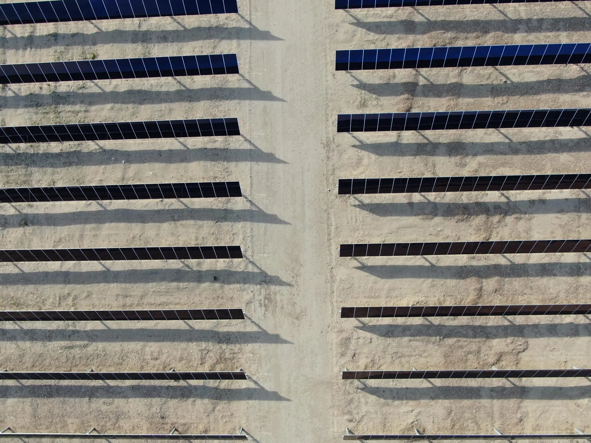 Aerial view of the Valentine solar project, Kern County, California